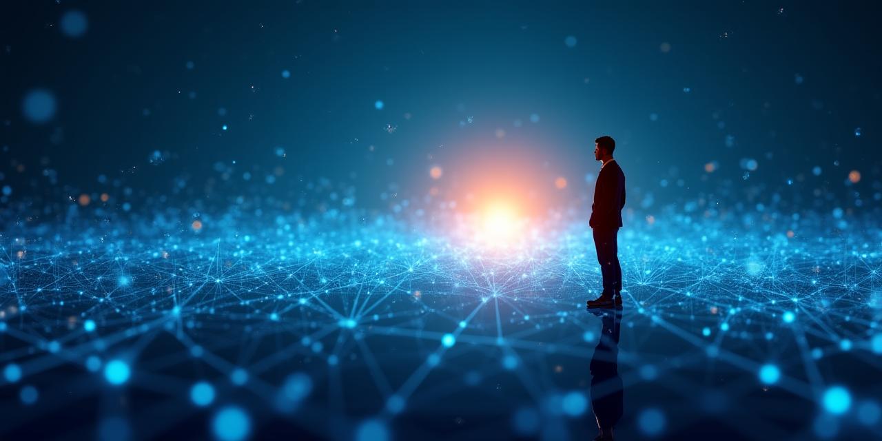 Abstract representation of digital connectivity and business strategy